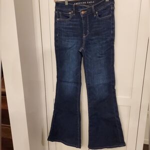 American Eagle Outfitters Women's Flared Blue Jeans ALTERED